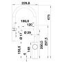 CATRIS-S FLEXO FILTER PVD STEEL Beépítési méretrajz