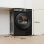 Gorenje DG48DB hőszivattyús szárítógép, fekete, 8 kg, gyűrődésmentesítés, wifi, twinair, led kijelző, ágynemű program