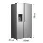 Gorenje NRS917E61X side-by-side hűtőszekrény, inox, nofrost, inverteres, multiflow 360, fastfreeze, supercool, 178,6 cm, 347/181 l, crispzone