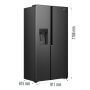 Gorenje NRS917E61BX side-by-side hűtőszekrény, fekete, nofrost, inverteres, multiflow 360, fastfreeze, supercool, 178,6 cm, 347/181 l, crispzone