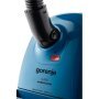 Gorenje VCE22G4HGR porzsákos porszívó, kék, univerzális kefe, epa 10 szűrő, 3 toldófej, powercare motor, 750 w, 65 db(a)