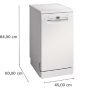Bosch SPS2HKW55E keskeny mosogatógép, fehér, 10 teríték, homeconnect, 6 program, evőeszköztartó kosár, variospeed, hygieneplus, 46 db(a)