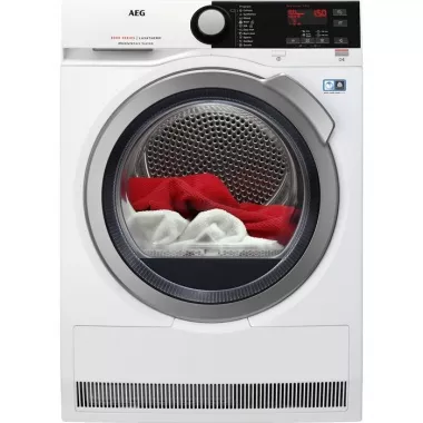 AEG T8DBE48S hőszivattyús szárítógép, 8 kg, heatpump, közepes lcd, belső világítás, környezetbarát, woolmark blue, 66 db(a)