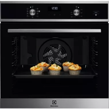 Electrolux EOD5H70X SteamBake beépíthető elektromos sütő, led kijelző, süllyeszett gombok, aqua clean tisztítás, softclosing, teleszkópos sütősín, 72l (xxl)
