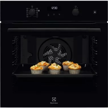 Electrolux EOD6P71Z SteamBake beépíthető elektromos sütő,  pirolitikus tisztítás, maghőmérő, süllyesztett gombok, softclosing, teleszkópos sütősín, fekete