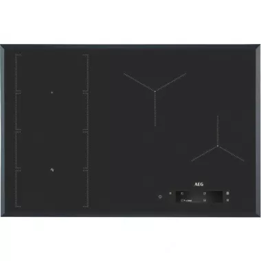 AEG IAE84851FB SenseFry beépíthető indukciós főzőlap, 80 cm, hob2hood, flexibridge funkció, színes tft kijelző, automata sütés
