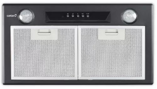 Cata GT-PLUS 45 BK/L álkürtőbe építhető páraelszívó /fekete/, 45 cm, 645 m3/h, nyomógombos vezérlés, led világítás