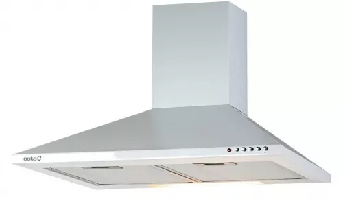 Cata V-500 WH/L fali kürtős páraelszívó, fehér, 50 cm, 420 m3/óra, nyomógombos vezérlés, led világítás