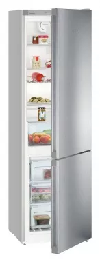 Liebherr CNPel 4813 alulfagyasztós kombinált hűtőszekrény, 201 cm, nofrost, duocooling, magiceye, superfrost, ventilátoros hűtés, 3 fagyasztófiók, ezüst
