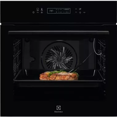 Electrolux KOE8P81Z SenseCook beépíthető elektromos sütő, pirolitikus tisztítás, magyar menü, automata prog., maghőmérő, teleszkópos sütősín, fekete, 71 l