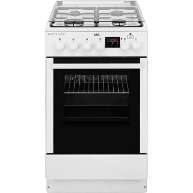AEG CKB56470BW PlusSteam kombinált tűzhely, 50 cm, 58 l, gőzfunkció, airfry sütőtálca, digitális óra