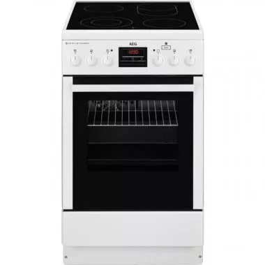 AEG CCB56470BW PlusSteam elektromos tűzhely, gőzfunkcióval, fehér, airfry, teleszkópos sütősín, bővíthető főzőzőnák