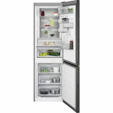 AEG RCB732E5MB kombinált hűtőszekrény, fekete, nofrost, 186 cm, 230/101 l, customflex, twintech, multiflow, 10 év kompresszor garancia