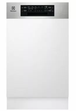 Electrolux EEM43300IX beépíthető keskeny mosogatógép, 45 cm, kezelőpaneles, 10 teríték, maxiflex fiók, airdry, extrahigiénia, softgrip, 44 db(a)