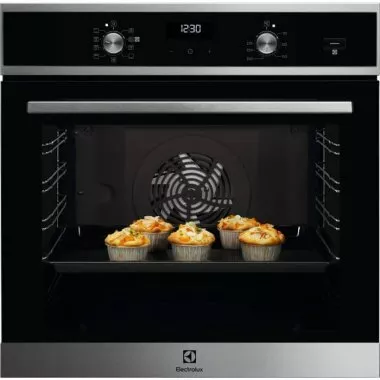 Electrolux EOD5C70X SteamBake beépíthető elektromos sütő, katalitikus tisztítás, led kijelző, süllyeszett gombok, softclosing, teleszkópos sütősín, 72 l
