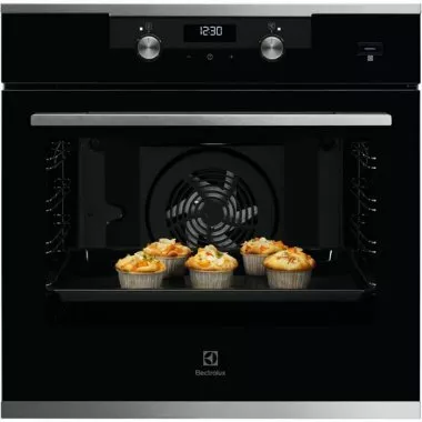 Electrolux KODEH70X SteamBake beépíthető elektromos sütő, led kijelző, süllyeszett gombok, aqua clean tisztítás, softclosing, teleszkópos sütősín, 72l (xxl)