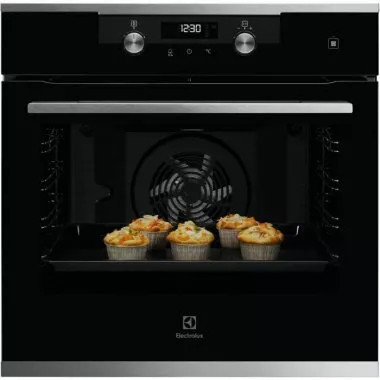 Electrolux KODDP71X SteamBake beépíthető elektromos sütő, pirolitikus tisztítás, maghőmérő, süllyesztett gombok, softclosing, teleszkópos sütősín, 72l (xxl)