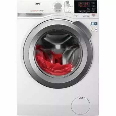 AEG L6FLG48S elöltöltős mosógép, 8 kg, 1400 f/p., ökoinverter, közepes lcd kijelző, softplus, woolmark blue, ezüst ajtó