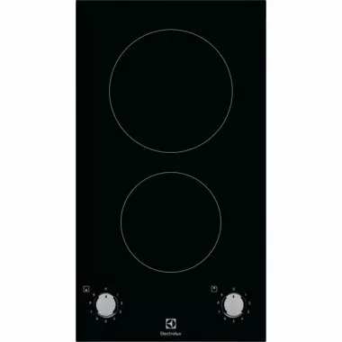 Electrolux LHR3210CK beépíthető dominó kerámia főzőlap, 2 kerámia főzőzóna, tekerőgomb, keret nélküli, 29 cm