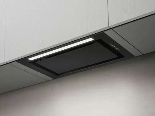 Elica LANE MBL/A/52 beépíthető páraelszívó, 52 cm, felső szekrénybe építhető, perimetrikus technológia, 3+1 érintőgomb, led csík, matt fekete