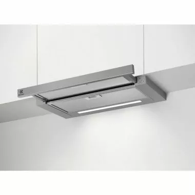 Electrolux LFP616X beépíthető teleszkópos páraelszívó, inox, 60 cm, 600 m3/óra, felső szekrénybe építhető, 2 zsírszűrő, előlap alaptartozék