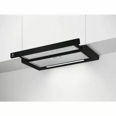 Electrolux LFP616K beépíthető teleszkópos páraelszívó, fekete, 60 cm, 600 m3/óra, felső szekrénybe építhető, 2 zsírszűrő, előlap alaptartozék