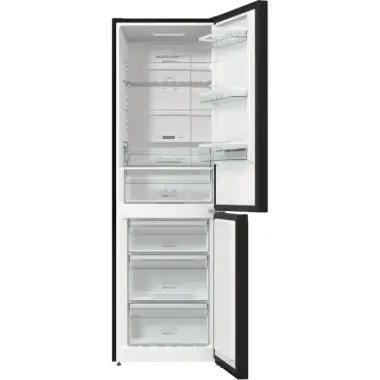 Gorenje NRK619EABXL4 alulfagyasztós kombinált hűtőszekrény, fekete, nofrost, 185 cm, 204/96 l, multiflow