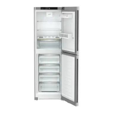 Liebherr KGNsff 52Z04 alulfagyasztós kombinált hűtőszekrény, ezüst, 185.5 cm, nofrost, duocooling, érintővezérlés, powercooling, easyfresh, freshair szűrő, led