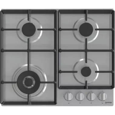Gorenje GW641EX beépíthető gázfőzőlap, 60cm, wok, elölgombos vezérlés, egykezes szikragyújtás, öntöttvas edénytartó, inox