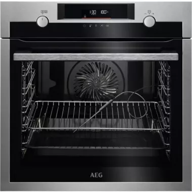 AEG BPE556360M SteamBake beépíthető sütő, 71 l, gőzfunkcióval, pirolitikus tisztítás, maghőmérő, gyorsfelfűtés, 45 beépített főzőprogram