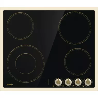 Gorenje EC642CLI beépíthető kerámia főzőlap, 60cm, elölgombos vezérlés, fém keret, classico design