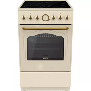 Gorenje ECS5250CLI elektromos tűzhely, 50 cm, gőzfunkcióval, classico design, bézs, aquaclean tisztítás, gyors előmelegítés
