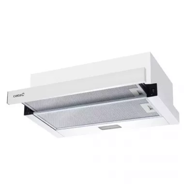 Cata TFB-5160 WH beépíthető teleszkópos páraelszívó, fehér, 60 cm, 300 m3/h, billenő kapcsolós vezérlés, led világítás