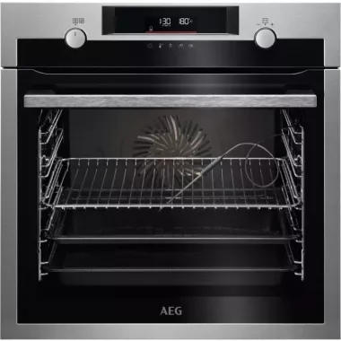 AEG BCE556360M SteamBake beépíthető sütő, inox, gőzfunkcióval, katalitikus tisztítás, hot air, maghőmérő, gyorsfelfűtés, led kijelző, 71 l