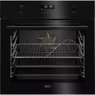 AEG BCE556360B SteamBake beépíthető sütő, fekete, gőzfunkcióval, katalitikus tisztítás, hot air, maghőmérő, gyorsfelfűtés, led kijelző, 71 l
