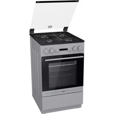 Mora K363BS kombinált tűzhely, 50 cm, 62 l, led állapotjelző, üveg dísztető, szürke