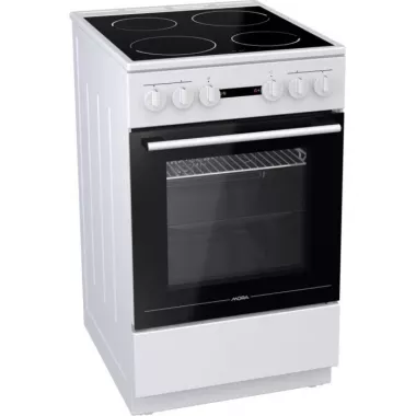 Mora C313AW elektromos tűzhely, 50 cm, fehér, aquaclean, perfectgrill, működésjelző led-ek, maradékhő kijelzés