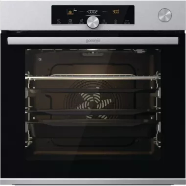 Gorenje BPSA6747A08XWI beépíthető sütő, steamassist, wi-fi, pirolitikus tisztítás, húshőmérő, érintővezérlés, teleszkópos sütősín, 77 l