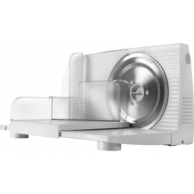 Gorenje R401W szeletelőgép, fehér, 17 cm átmérőjű solingen márkájú penge, 0-17 mm vágásszélesség, 100 w