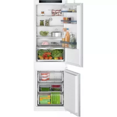 Bosch KIN86VSE0 beépíthető kombinált hűtőszekrény, 177,2 cm, 184 l/76 l, nofrost, csúszózsanér, elektronikus vezérlés, led kijelző, gyorsfagyasztás