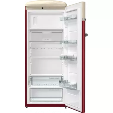 Gorenje OBRB153R VW Retro Bulli hűtőszekrény, bordó, 154 cm, 229/25 l, belső fagyasztórekesz, ionair + dynamicooling, freshzone, led világítás