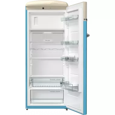 Gorenje OBRB153BL VW Retro Bulli hűtőszekrény, 154 cm, 229/25 l, belső fagyasztórekesz, ionair+dynamicooling, freshzone, led világítás, türkizkék