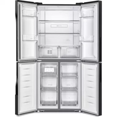 Gorenje NRM818FMB MultiDoor hűtőszekrény, fekete, nofrost, multiflow 360°, twistice jégtálca, freshzone, 181,6 cm, 278/149 l