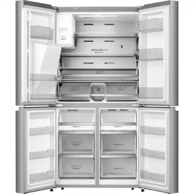 Gorenje NRM918FVX MultiDoor hűtőszekrény, szürke, nofrost, multiflow 360°, víz- és jégadagoló, freshzone, convertzone, 178,5 cm, 352/233 l