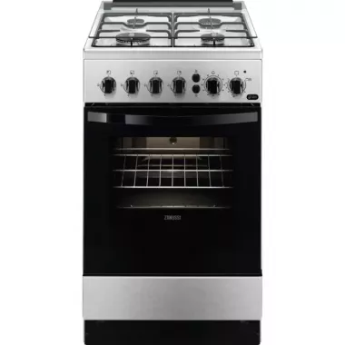 Zanussi ZCG512K1XA gáztűzhely, 50 cm, hőfokszabályzó, grill, forgónyárs, percszámlálás, sütővilágítás, üvegtető, inox
