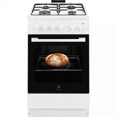 Electrolux LKG500003W gáztűzhely, 50 cm, hőfokszabályzó, grill, percszámlálás, sütővilágítás, tető nélkül, fehér