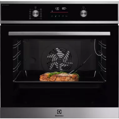 Electrolux EOD6C77X SteamBake beépíthető elektromos sütő, katalitikus tisztítás, led kijelző, automata programok, maghőmérő, teleszkópos sütősín, 72 l