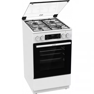 Gorenje GK5C41WH-B kombinált tűzhely, 50 cm, 70 l, led kijelző, teleszkópos sütősín, aquaclean tisztítás, üveg dísztető, fehér