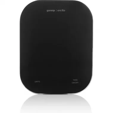 Gorenje KT10ORAB konyhai mérleg, ora-ito design, önsúly funkció, edzett üveg, led kijelző, 10 kg-os maximum kapacitás, fekete