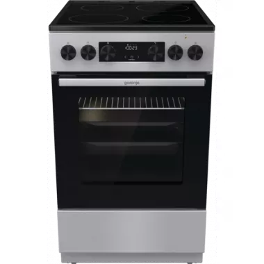Gorenje GEC5C41SG elektromos tűzhely, 50 cm, szürke, silvermatte zománc, homemadeplus sütőtér, teleszkópos sütősín, időzítő